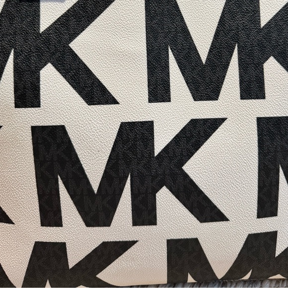 Michael Kors Black and White Logo Tote - Picture 4 of 5